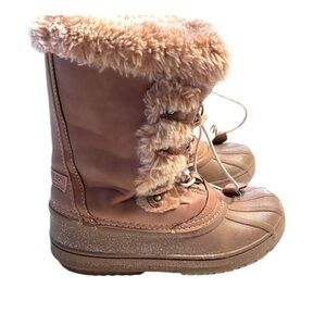 London Fog Collection Winter Snow boots Pink with pink faux fur SZ 3. Worn once
